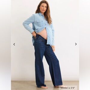 Hatch The Relaxed Wide Leg Maternity Jean, size 29